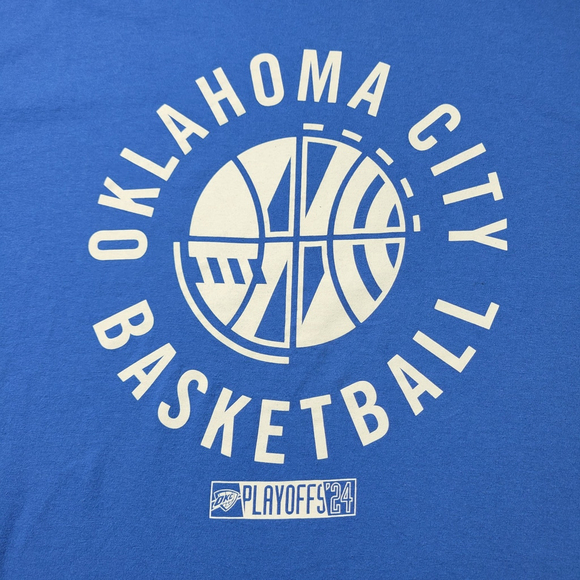 OKC Thunder 2024 NBA Playoffs Blue Gameday Promo Shirt XL Devon Energy Logo - Picture 2 of 9